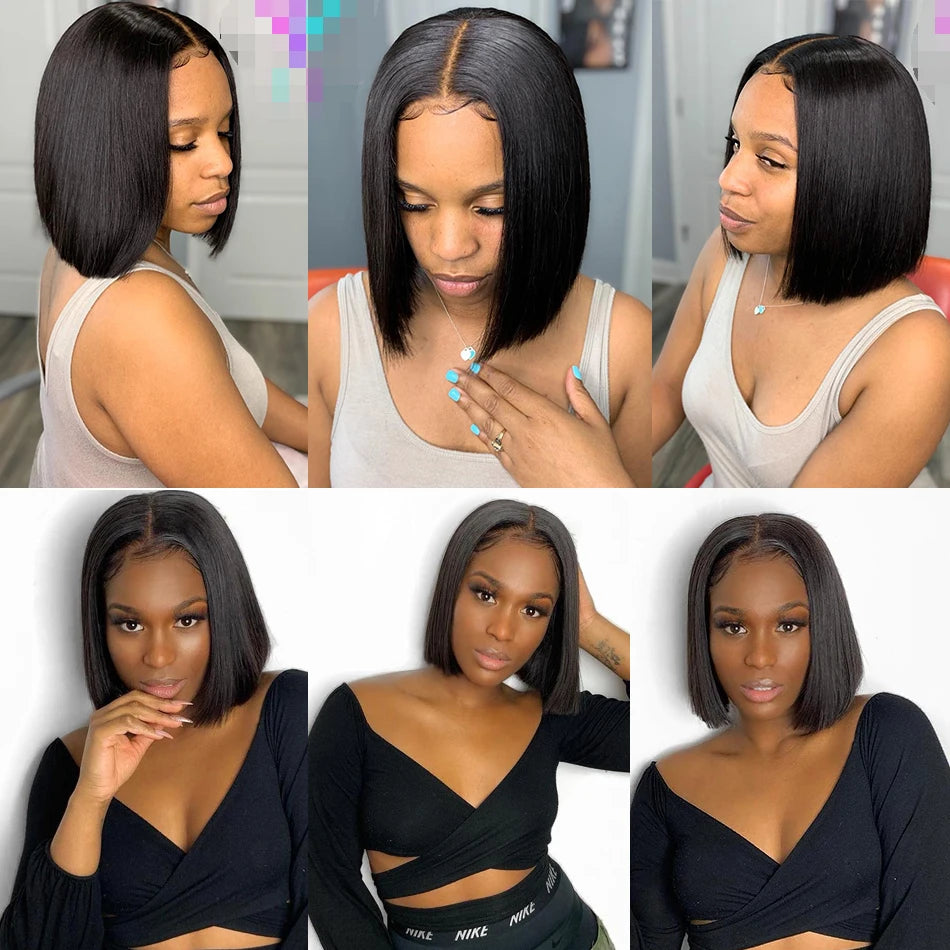 Brazilian Human Hair Short Bob Wigs