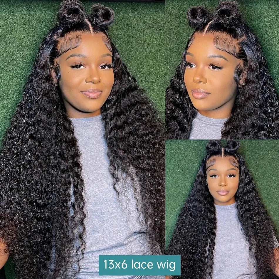 Curly Human Hair Frontal Wigs Full Bouncy