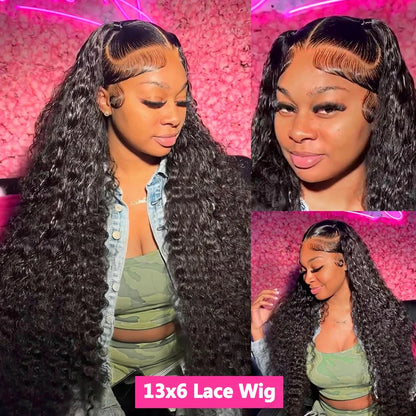 Curly Human Hair Frontal Wigs Full Bouncy